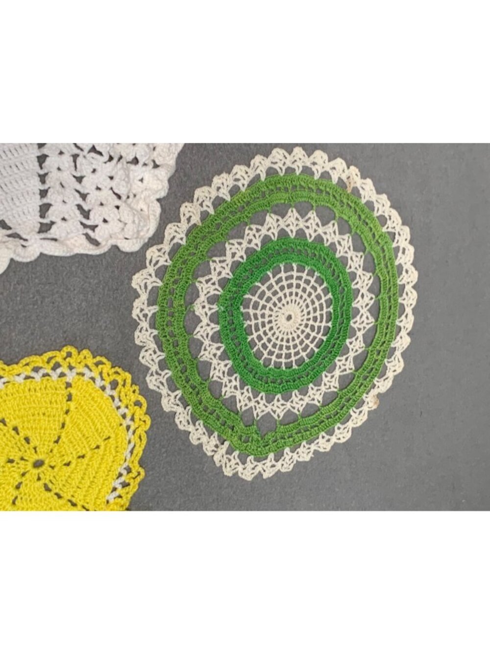 Vintage Hand-Crocheted Lace Doilies Set of 3 - Picture 4 of 11